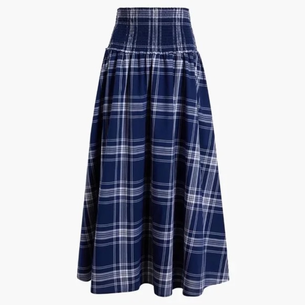Sz Large Hill House Home - Delphine Nap Skirt - Navy Spring Plaid